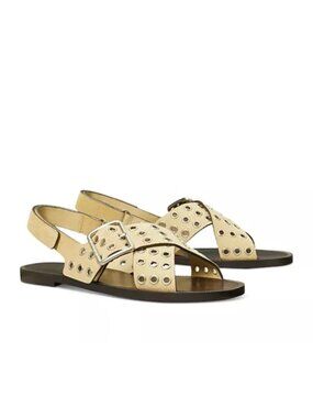 New Tory Burch Cross Band Sandal Praline Sz 9.5